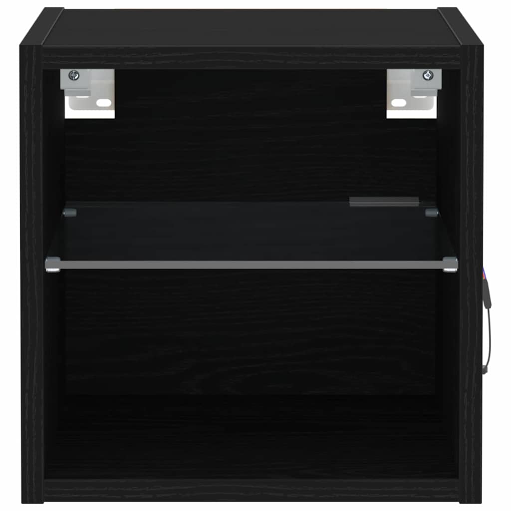 LED Væghylde Bedside Cabinet Sort 30 x 28,5 x 30 cm