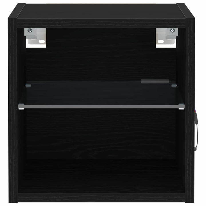 LED Væghylde Bedside Cabinet Sort 30 x 28,5 x 30 cm