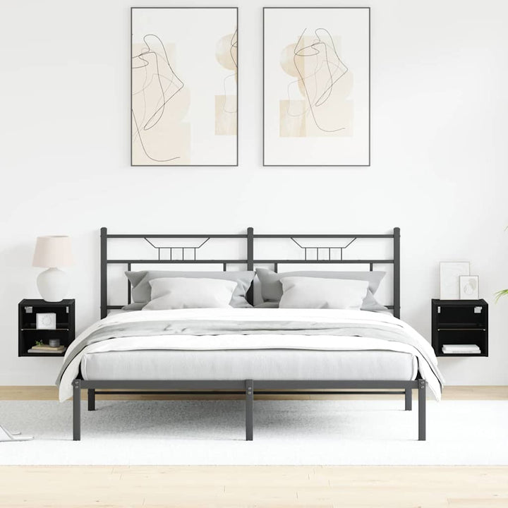 LED Væghylde Bedside Cabinet 2 pcs Sort 30 x 28,5 x 30 cm