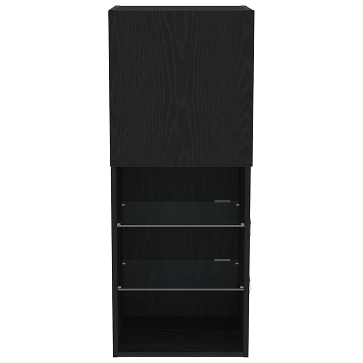 TV-møbelsæt med LED Sort eg 40,5 x 30 x 102 cm Konstrueret træ