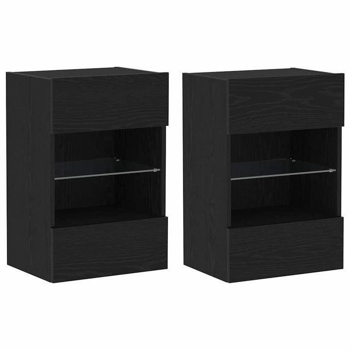 TV-møbelsæt 2 pcs Sort 40 x 30 x 60,5 cm Konstrueret træ