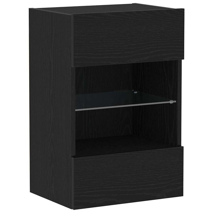 TV-møbelsæt 2 pcs Sort 40 x 30 x 60,5 cm Konstrueret træ