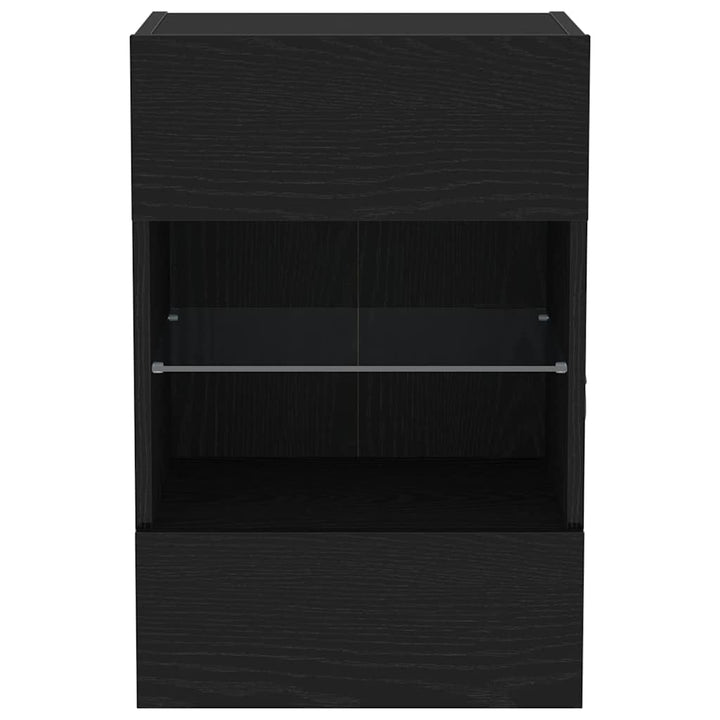 TV-møbelsæt 2 pcs Sort 40 x 30 x 60,5 cm Konstrueret træ
