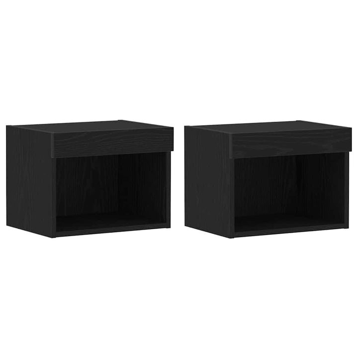 TV-møbelsæt 2 pcs Sort eg 40 x 30 x 30 cm Konstrueret træ