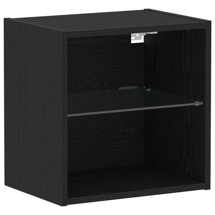 TV-møbelsæt 2 pcs Sort eg 40 x 30 x 30 cm Konstrueret træ