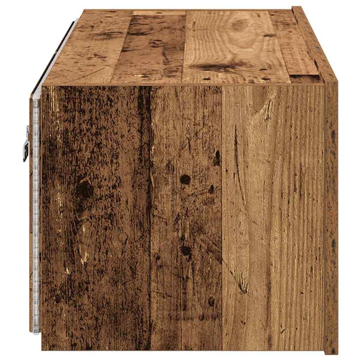 TV vægskab med LED Gammelt træ 80 x 35 x 31 cm Konstrueret træ