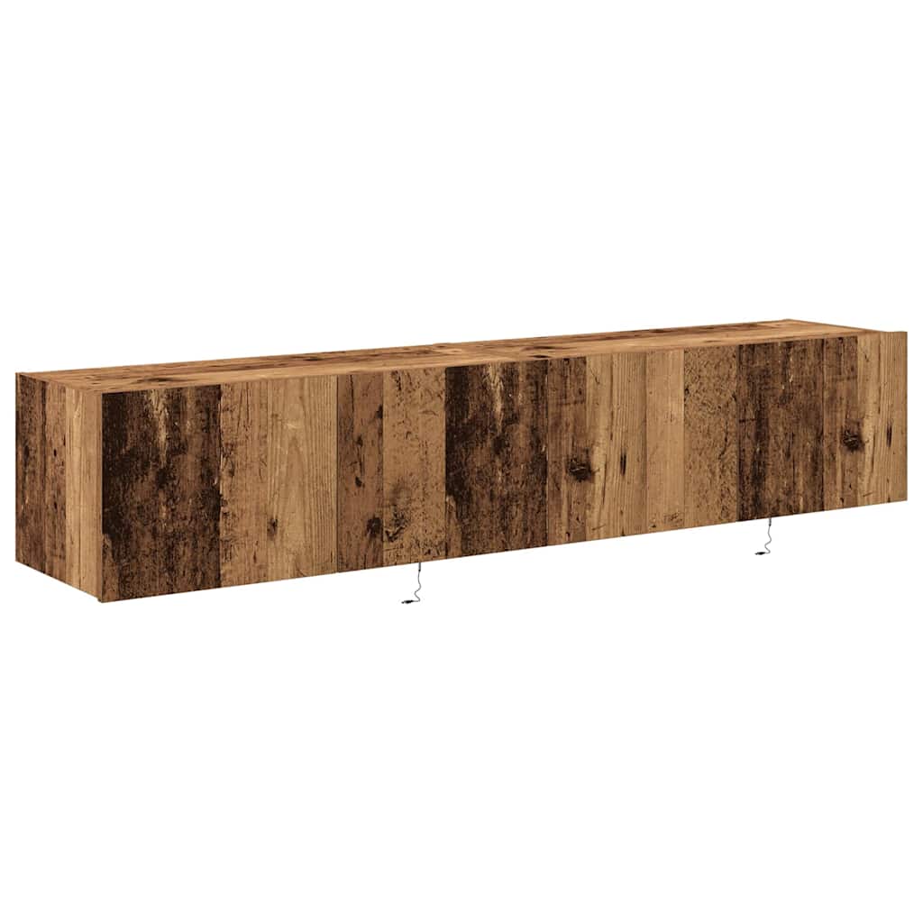 TV vægskab 2 pcs Gammelt træ 80 x 35 x 31 cm Konstrueret træ