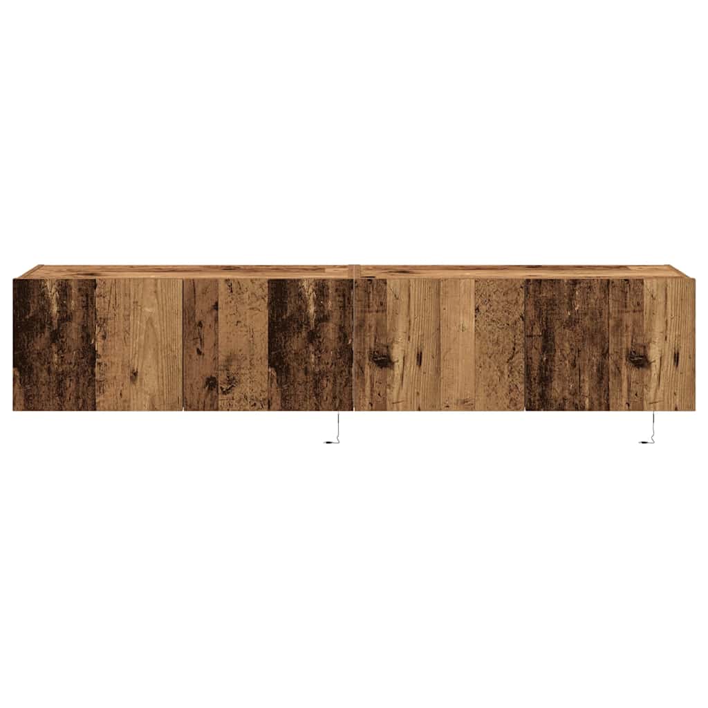 TV vægskab 2 pcs Gammelt træ 80 x 35 x 31 cm Konstrueret træ
