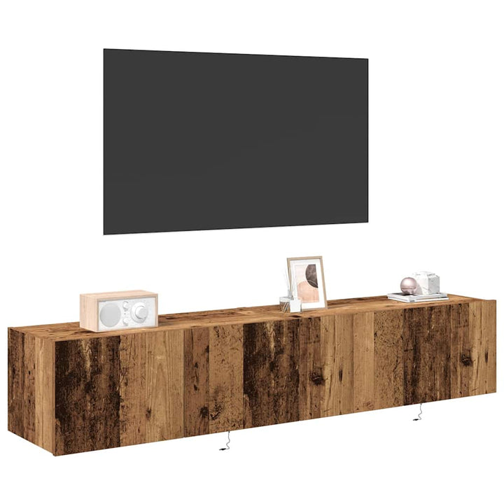 TV vægskab 2 pcs Gammelt træ 80 x 35 x 31 cm Konstrueret træ
