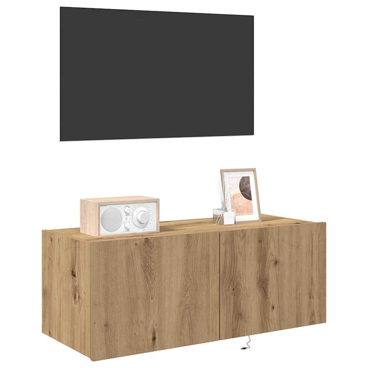 TV vægskab Artisan Egetræ 80 x 35 x 31 cm Konstrueret træ