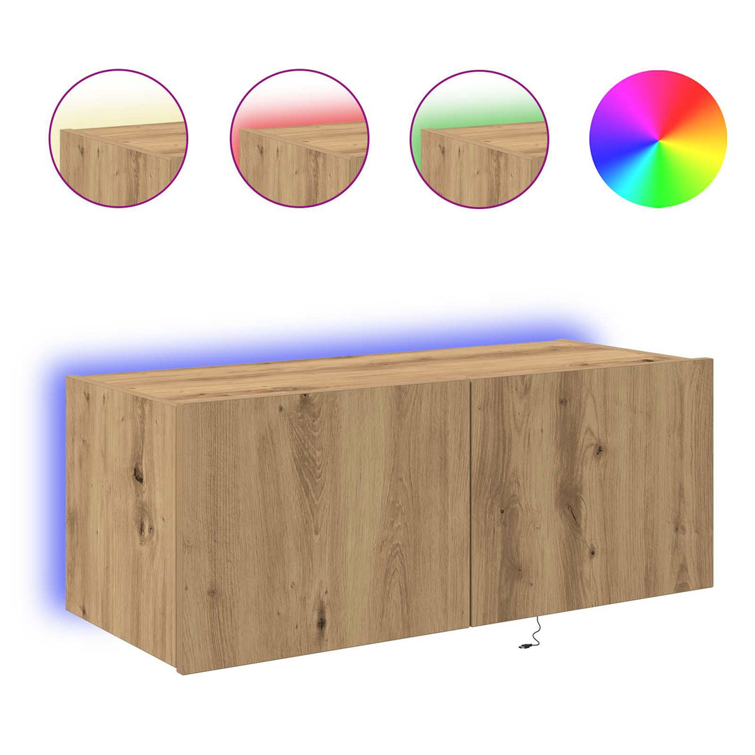 TV vægskab 80 x 35 x 31 cm Artisan Egetræ Konstrueret træ