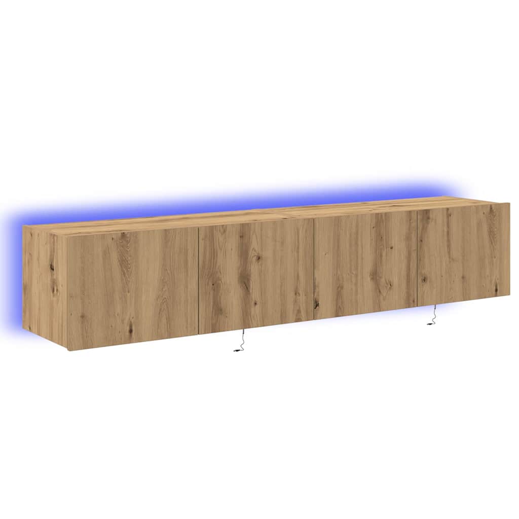 TV vægskab 2 pcs Artisan Egetræ 80 x 35 x 31 cm Konstrueret træ