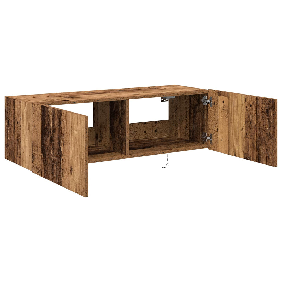 TV vægskab 2 pcs Gammelt træ 100 x 35 x 31 cm Konstrueret træ