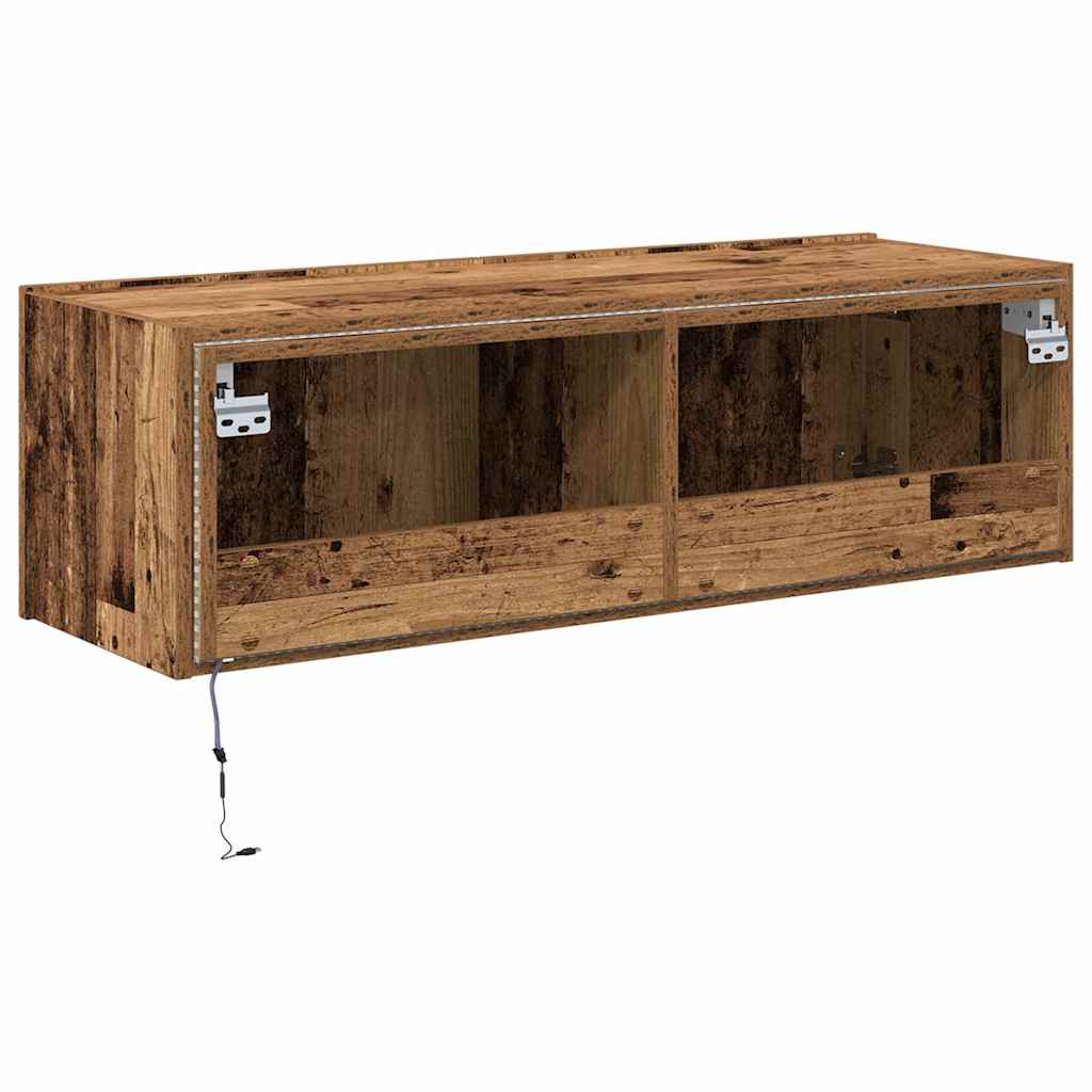 TV vægskab 2 pcs Gammelt træ 100 x 35 x 31 cm Konstrueret træ
