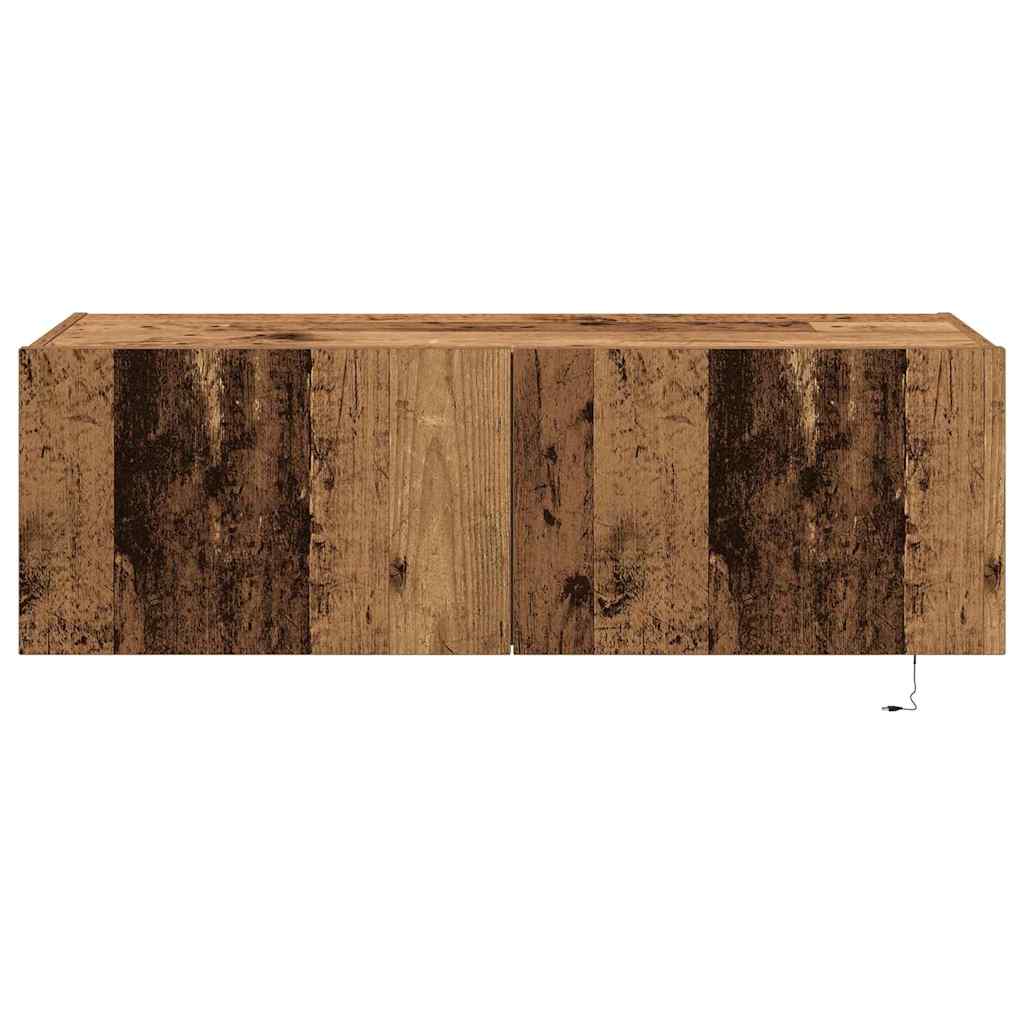 TV vægskab 2 pcs Gammelt træ 100 x 35 x 31 cm Konstrueret træ