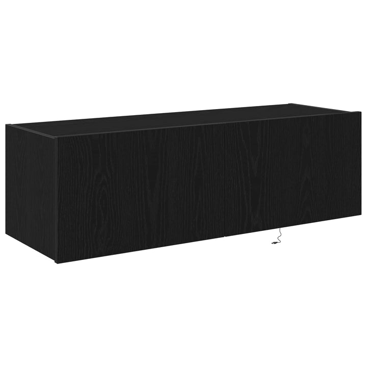 TV vægskab 2 pcs Sort eg 100 x 35 x 31 cm Konstrueret træ