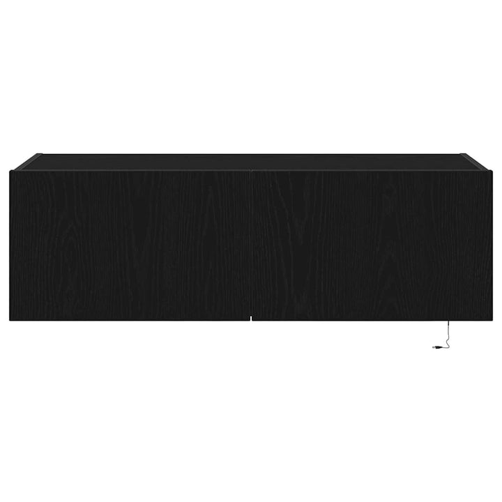 TV vægskab 2 pcs Sort eg 100 x 35 x 31 cm Konstrueret træ