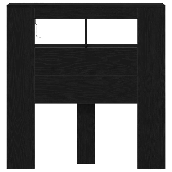 LED sengegavl Sort eg 100 x 18,5 x 103,5 cm Konstrueret træ