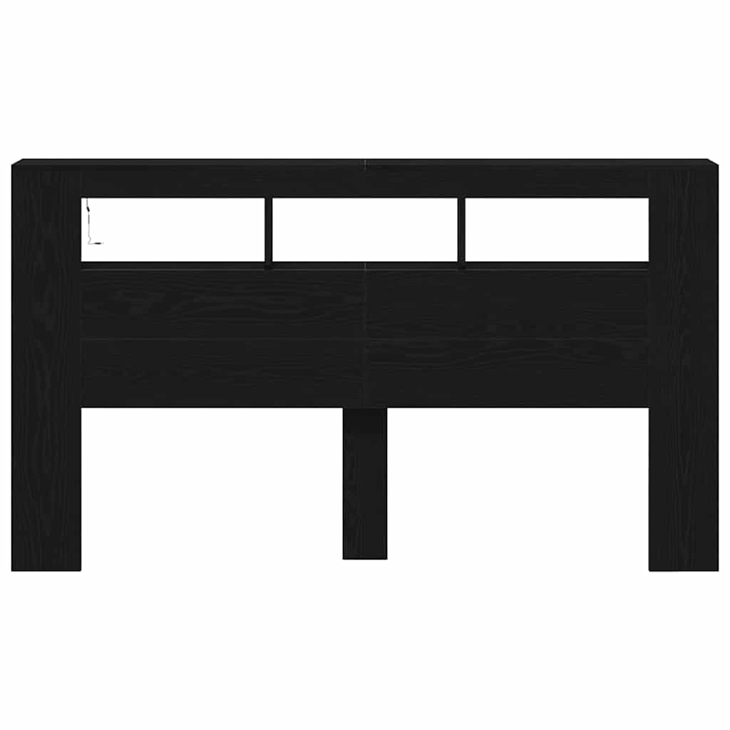 LED sengegavl Sort eg 180 x 18,5 x 103,5 cm Konstrueret træ