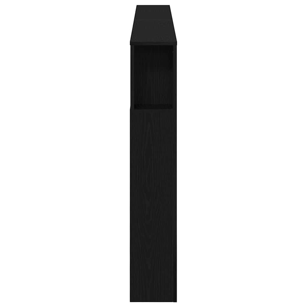LED sengegavl Sort eg 200 x 18,5 x 103,5 cm Konstrueret træ