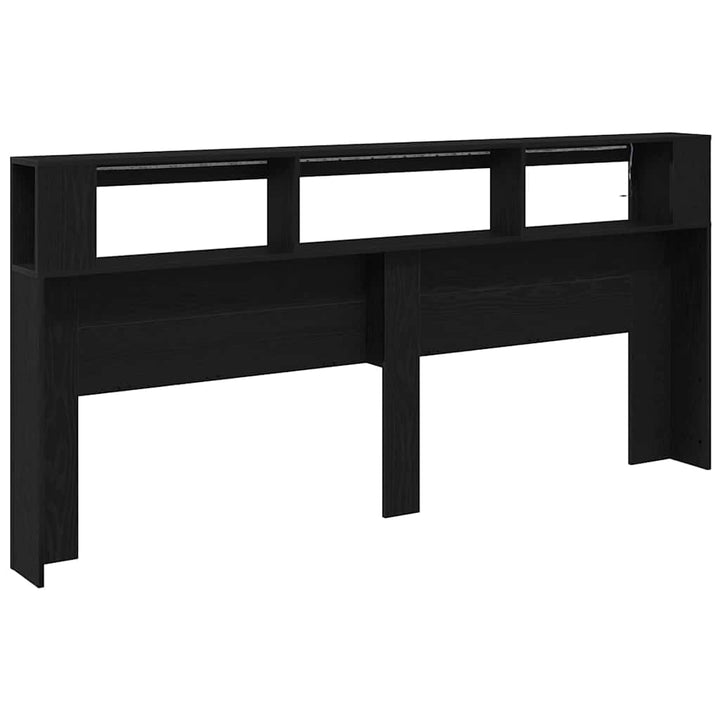 LED sengegavl Sort eg 220 x 18,5 x 103,5 cm Konstrueret træ