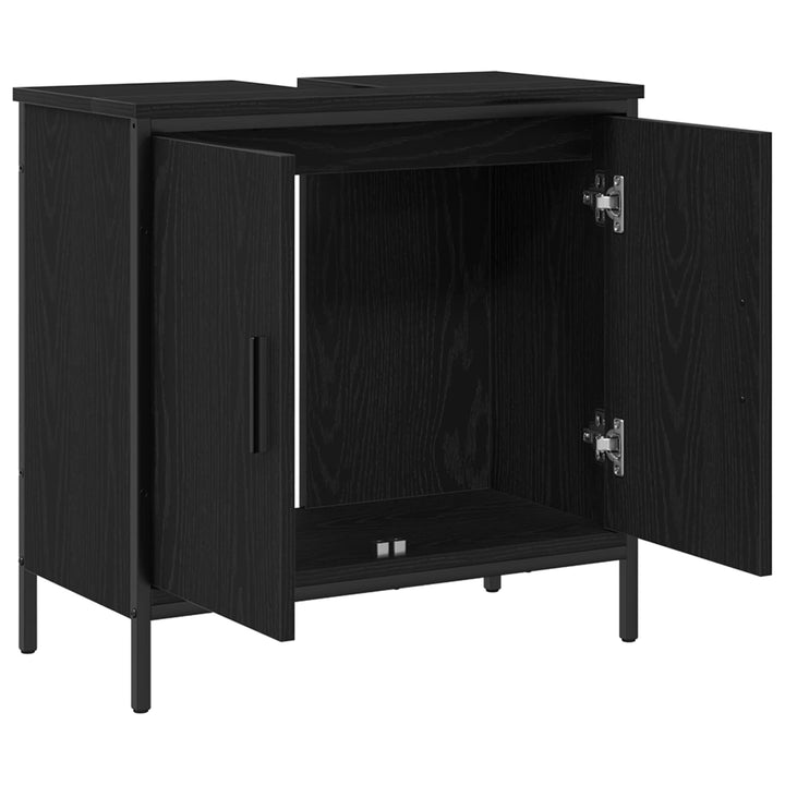 Badeværelsesskabsunder Sort eg 60 x 30 x 60 cm Konstrueret træ