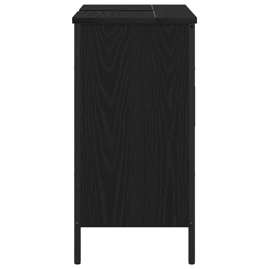Badeværelsesskabsunder Sort eg 60 x 30 x 60 cm Konstrueret træ