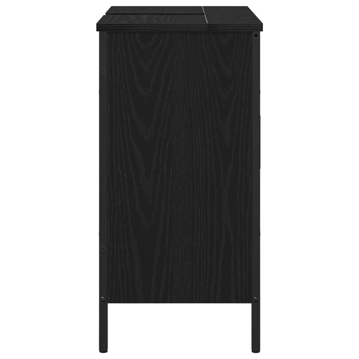 Badeværelsesskabsunder Sort eg 60 x 30 x 60 cm Konstrueret træ
