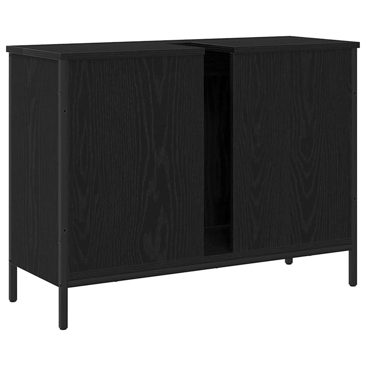 Badeværelsesskabsunder Sort eg 80 x 30 x 60 cm Konstrueret træ