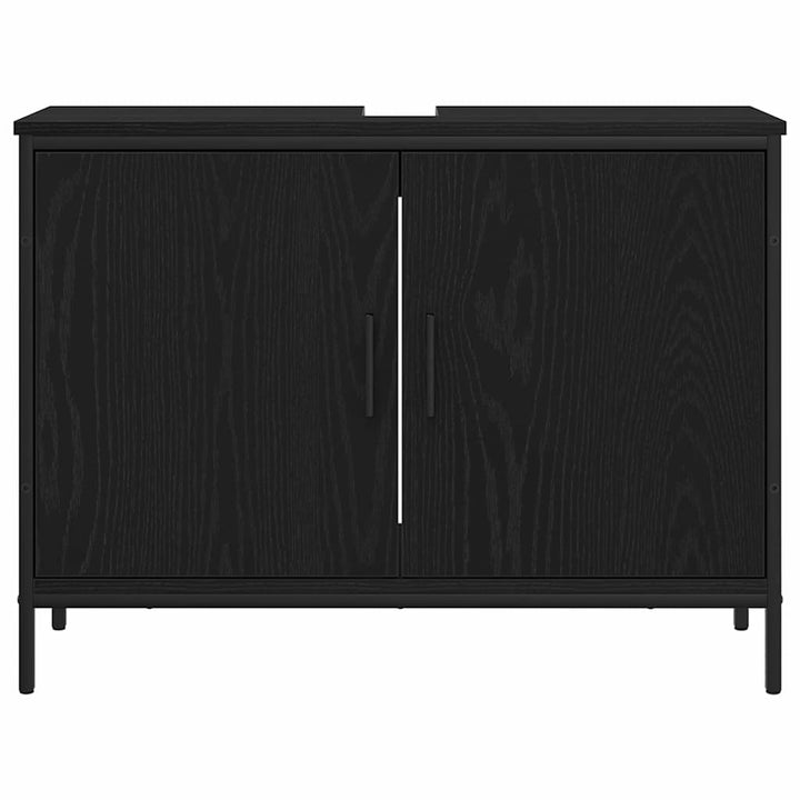 Badeværelsesskabsunder Sort eg 80 x 30 x 60 cm Konstrueret træ