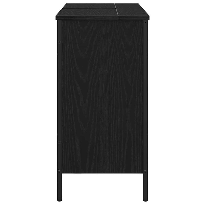 Badeværelsesskabsunder Sort eg 80 x 30 x 60 cm Konstrueret træ