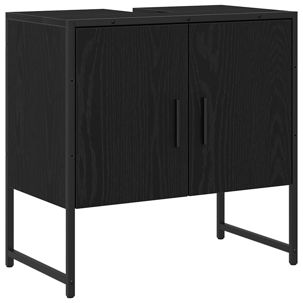 Badeværelsesskabsunder Sort eg 60 x 30 x 60 cm Konstrueret træ