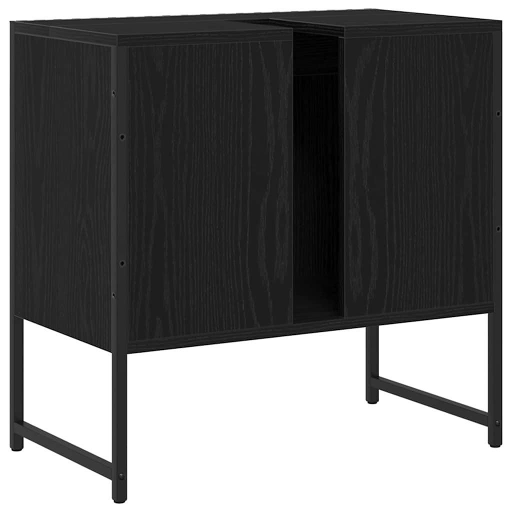 Badeværelsesskabsunder Sort eg 60 x 30 x 60 cm Konstrueret træ