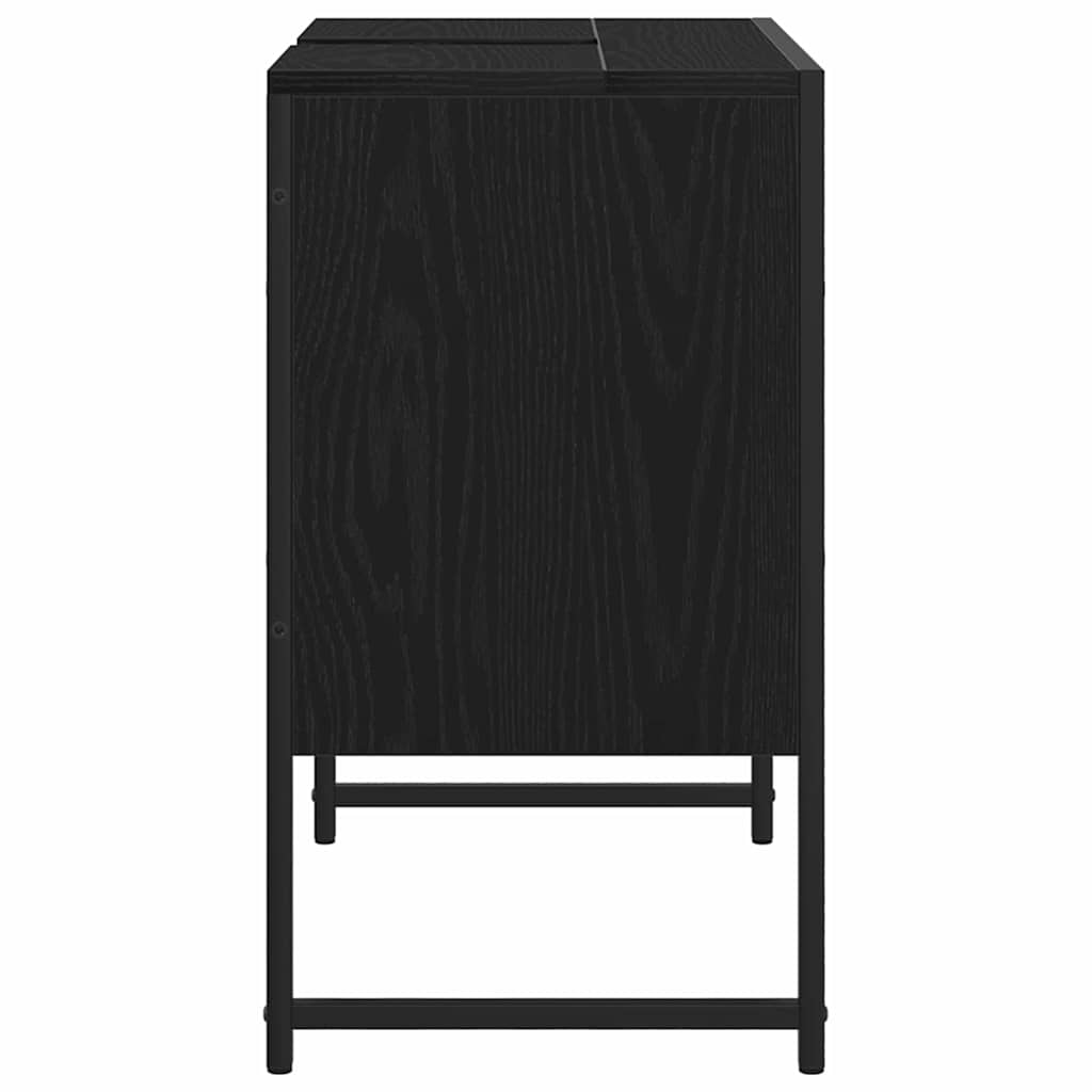 Badeværelsesskabsunder Sort eg 60 x 30 x 60 cm Konstrueret træ