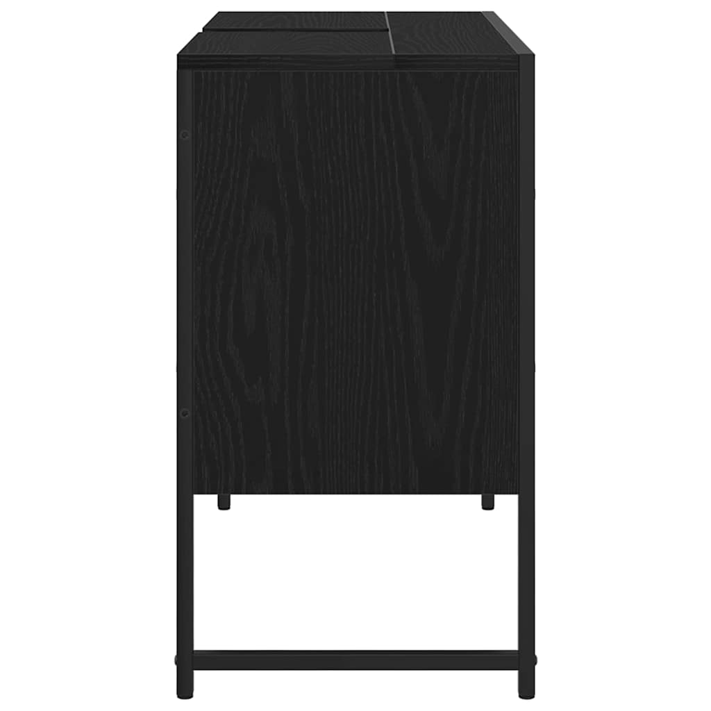 Badeværelsesskabsunder Sort eg 80 x 30 x 60 cm Konstrueret træ