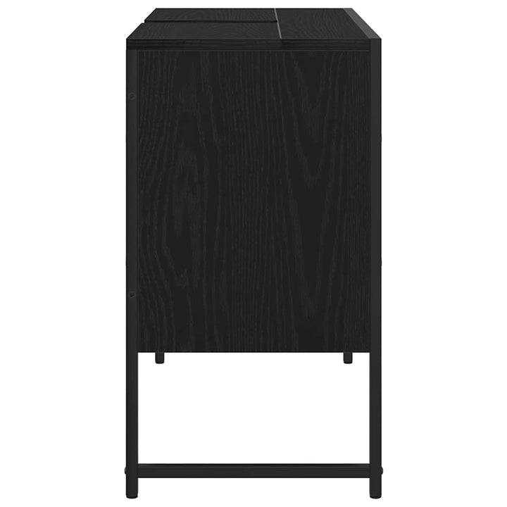 Badeværelsesskabsunder Sort eg 80 x 30 x 60 cm Konstrueret træ