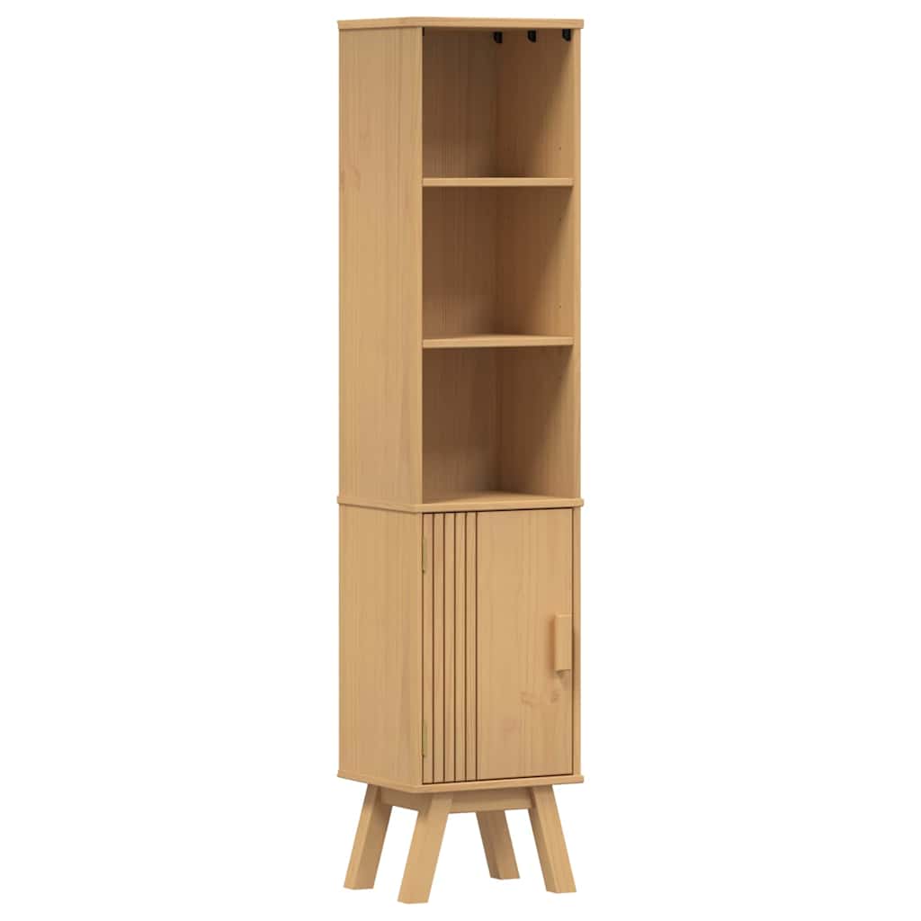 Badeværelsesskab Olden Brun 35 x 30 x 159 cm Massivt fyrretræ