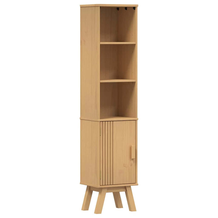 Badeværelsesskab Olden Brun 35 x 30 x 159 cm Massivt fyrretræ