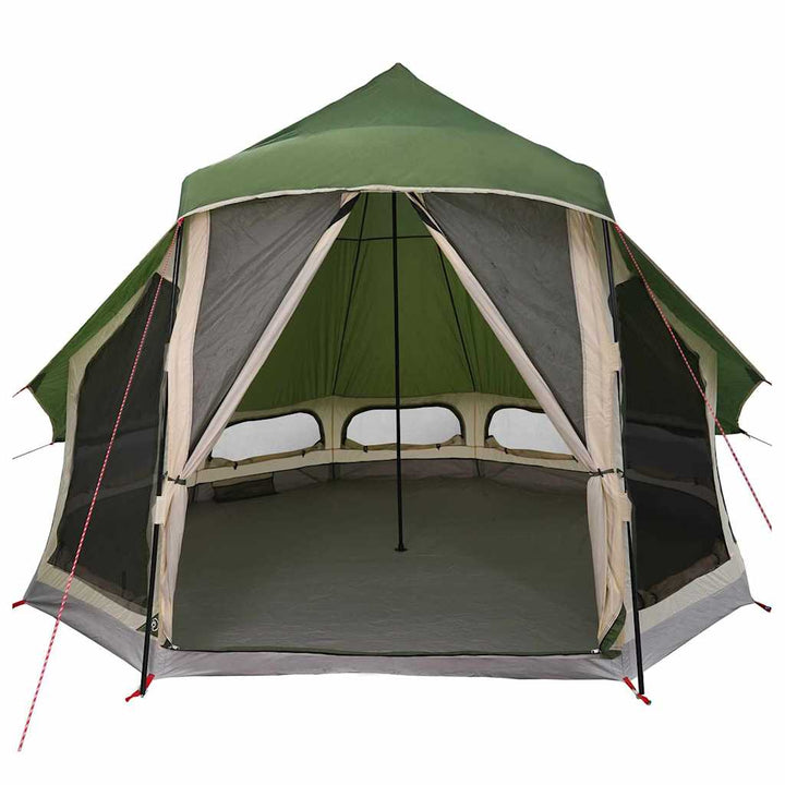 Tipi telt med tag med opbevaring Grøn 404 x 370 x 270 cm taft