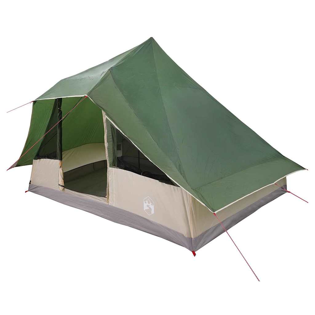 Tipi telt med tag med opbevaring Grøn 364 x 281 x 257 cm taft