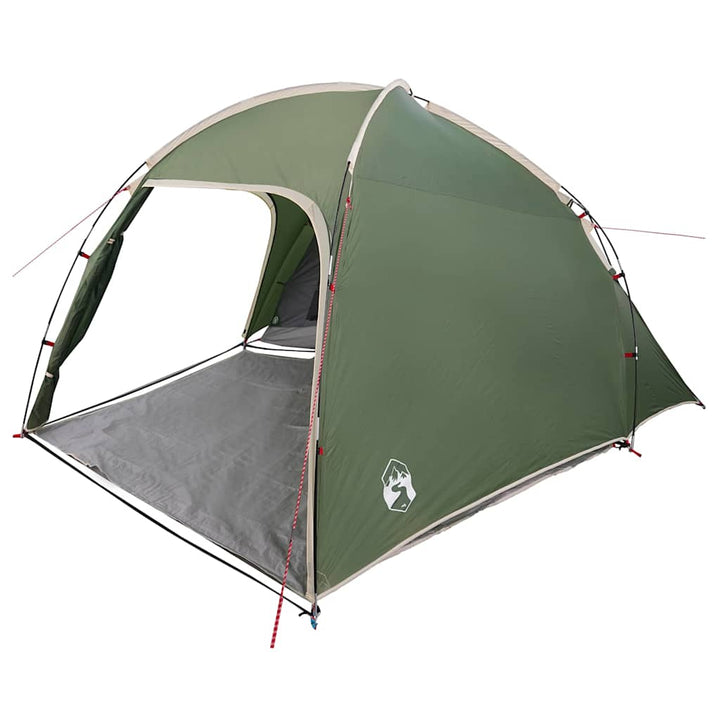 Hyttetelt med tag med opbevaring Grøn 370 x 230 x 185 cm taft