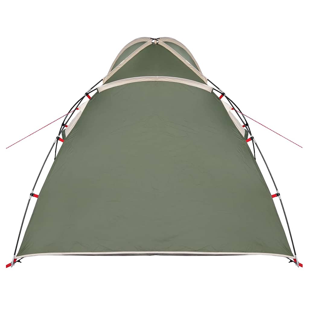 Hyttetelt med tag med opbevaring Grøn 370 x 230 x 185 cm taft