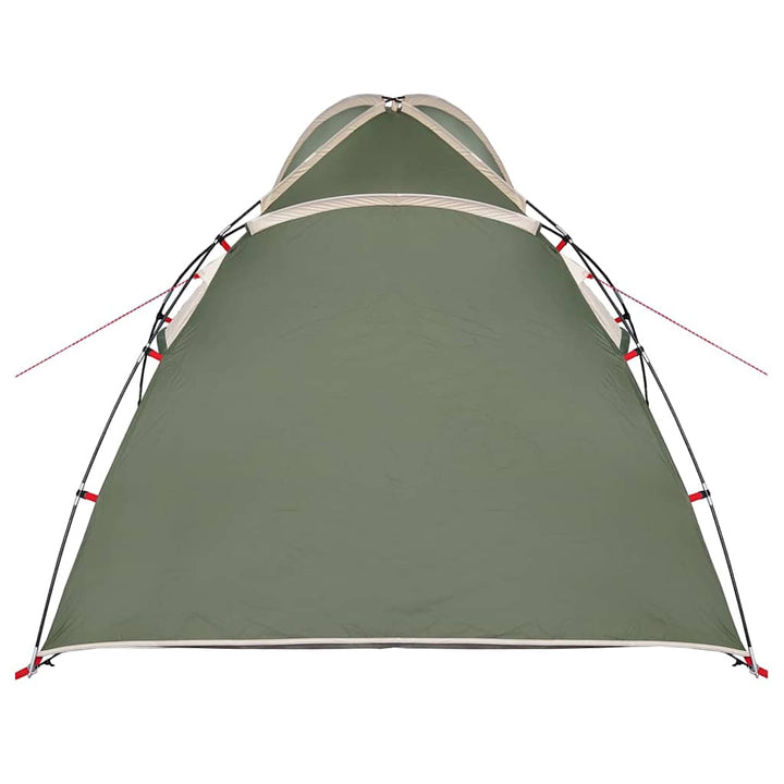 Hyttetelt med tag med opbevaring Grøn 370 x 230 x 185 cm taft