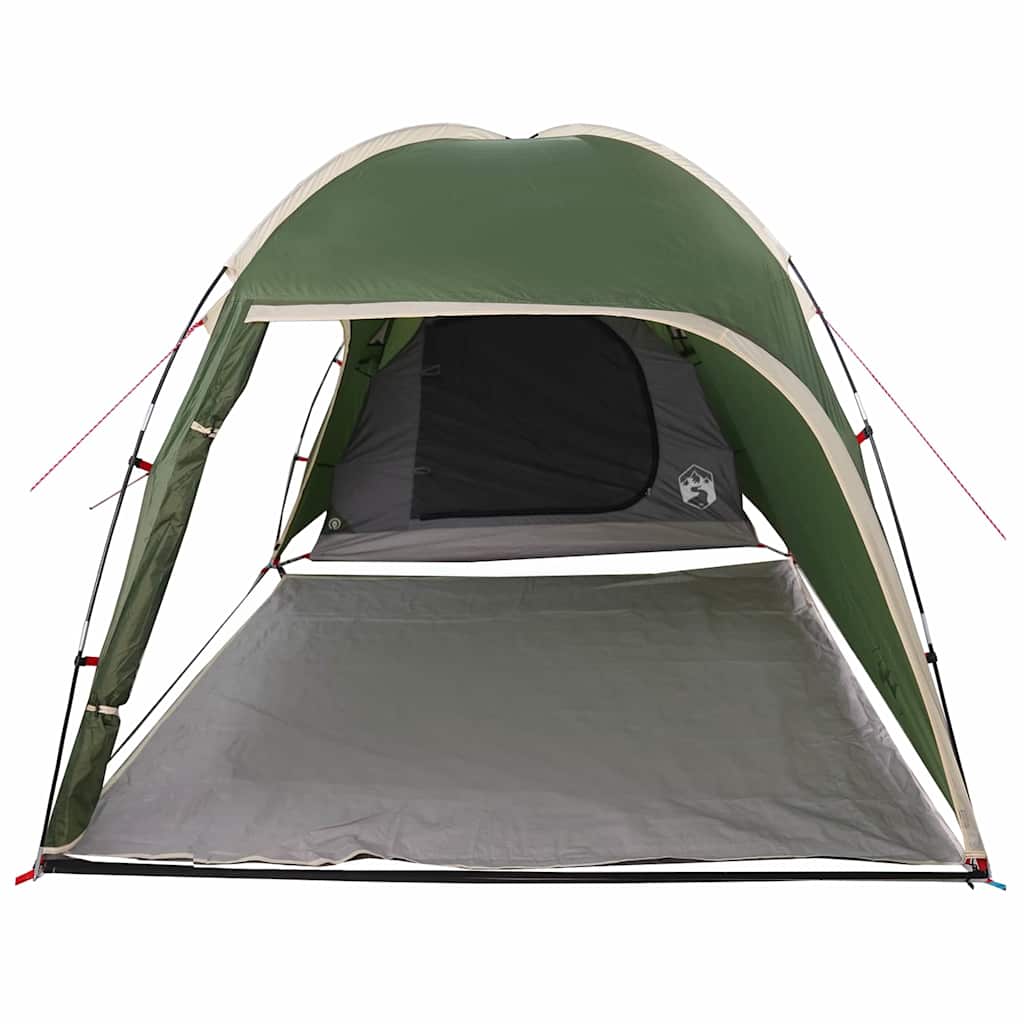 Hyttetelt med tag med opbevaring Grøn 370 x 230 x 185 cm taft