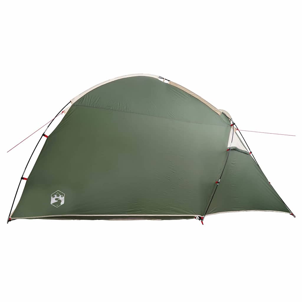 Hyttetelt med tag med opbevaring Grøn 370 x 230 x 185 cm taft
