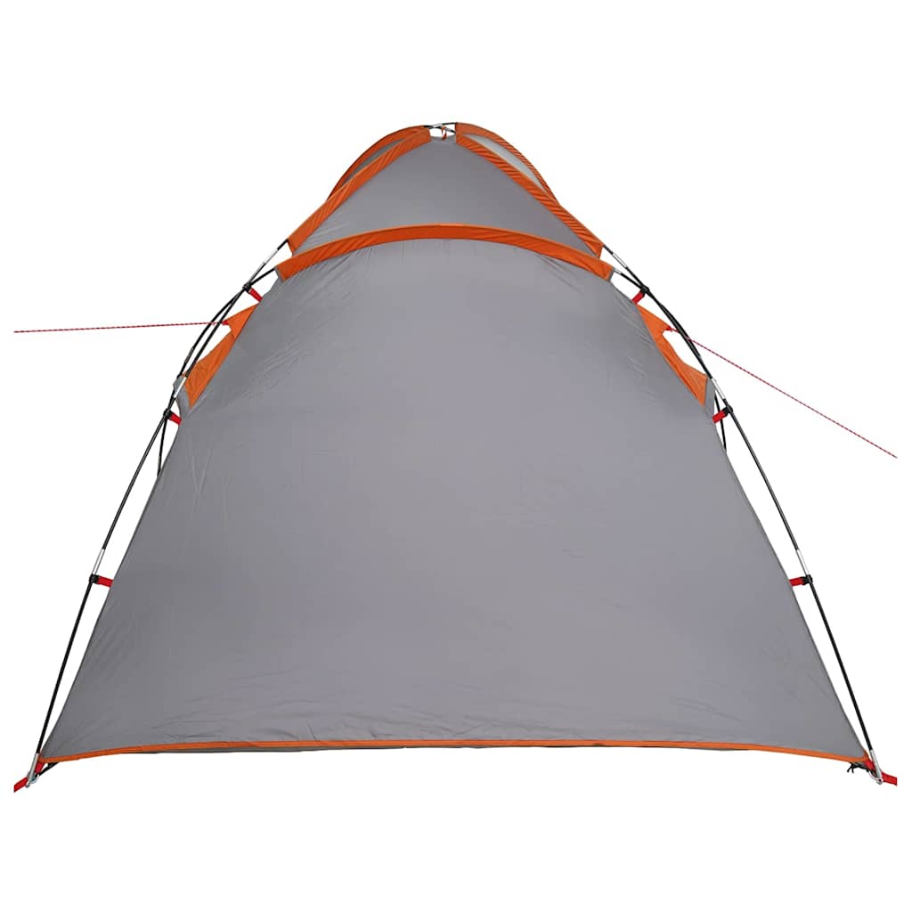 Hyttetelt med tag Grå og orange 370 x 230 x 185 cm taft