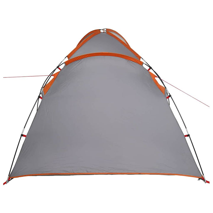 Hyttetelt med tag Grå og orange 370 x 230 x 185 cm taft