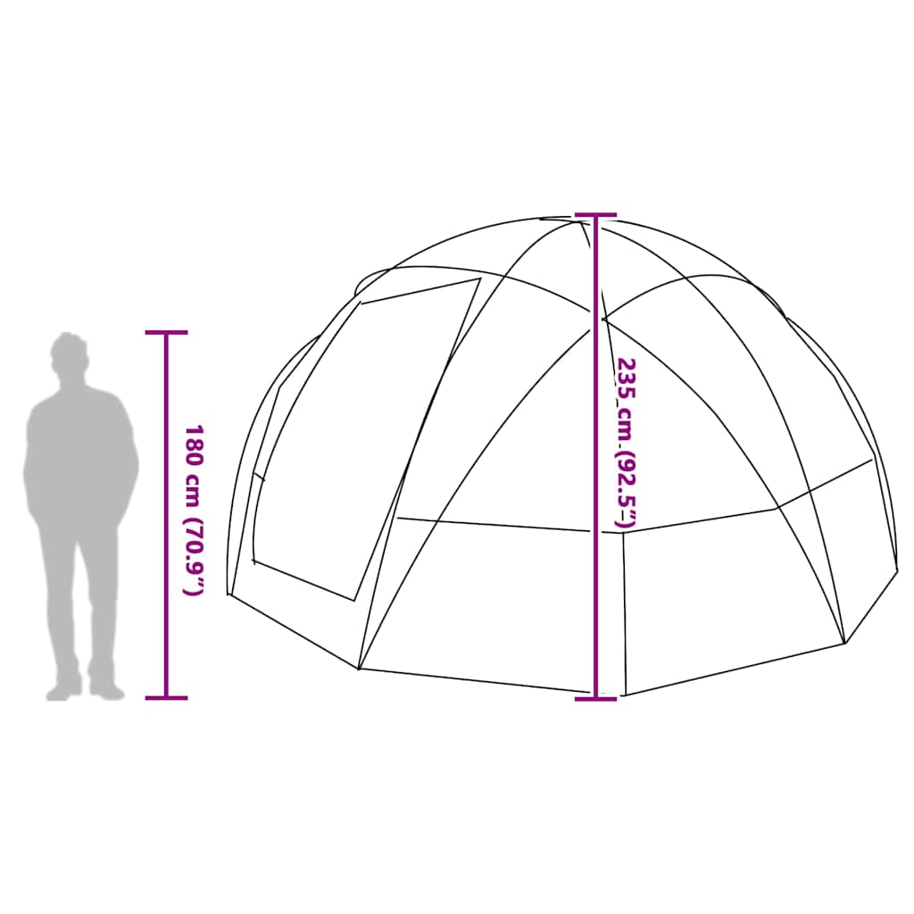 Dome Telt med tag Grå og orange 475 x 475 x 235 cm taft