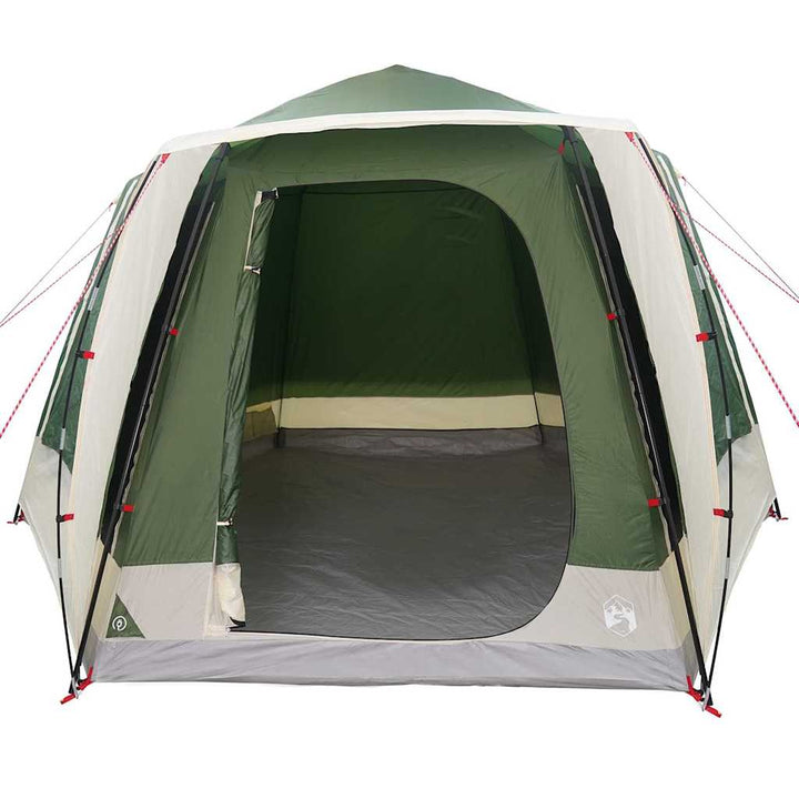 Camping telt Hytte med tag Grøn 420 x 420 x 227 cm Polyester