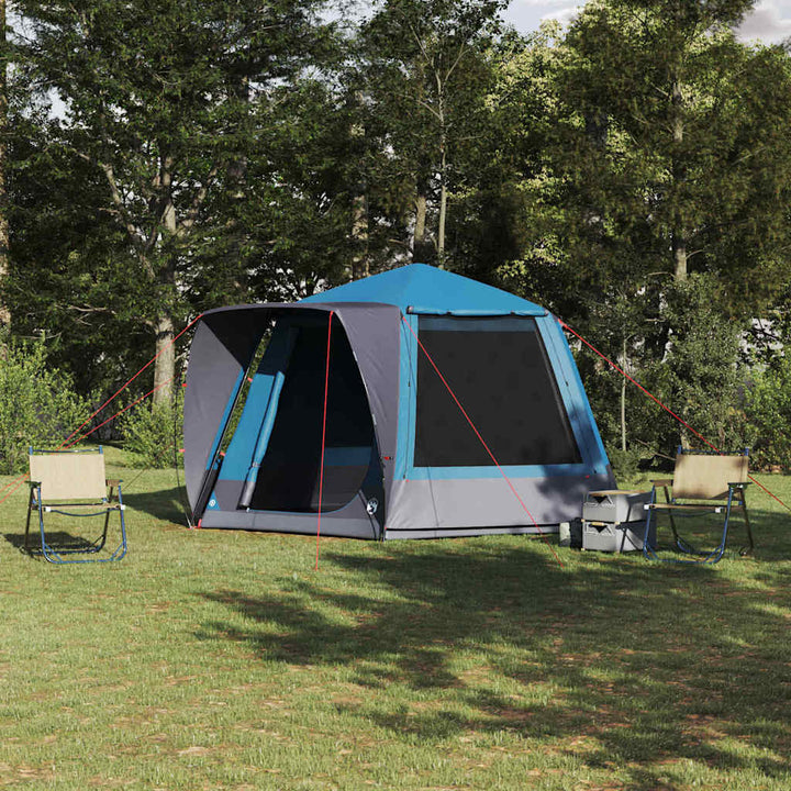 Camping telt Hytte med tag Blå 420 x 420 x 227 cm Polyester